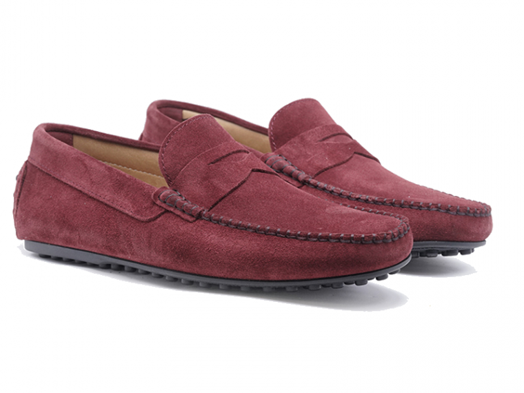Men's loafers burgundy suede