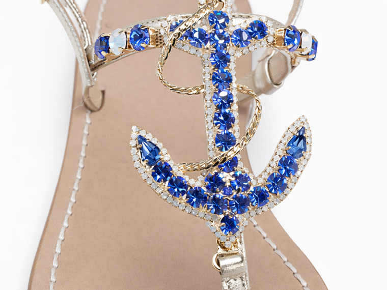 still blue jewel sandals