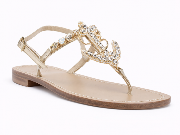 still gold jewel sandals