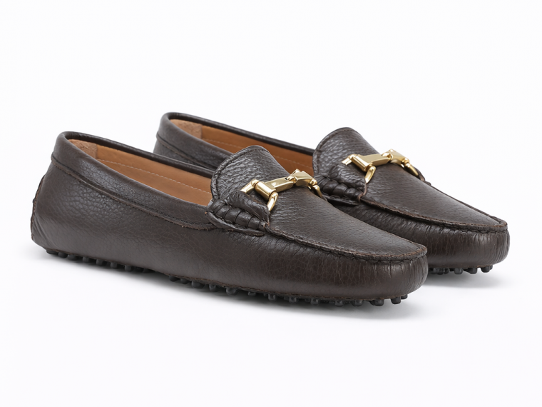 women's moccasins in dark...