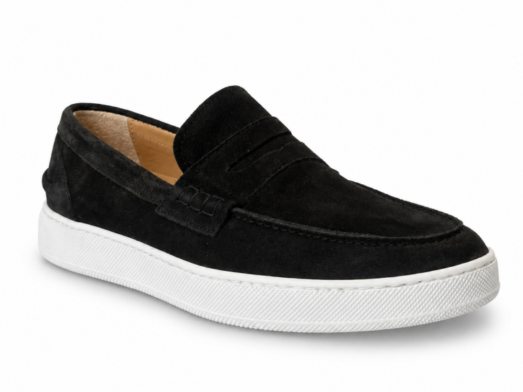 Mel mocassino nero camoscio