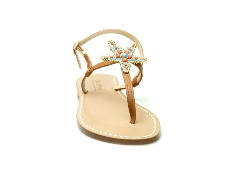 Leather flip flops with...