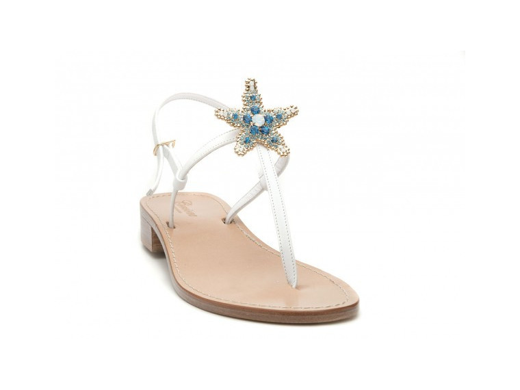 Infradito pelle bianca e...