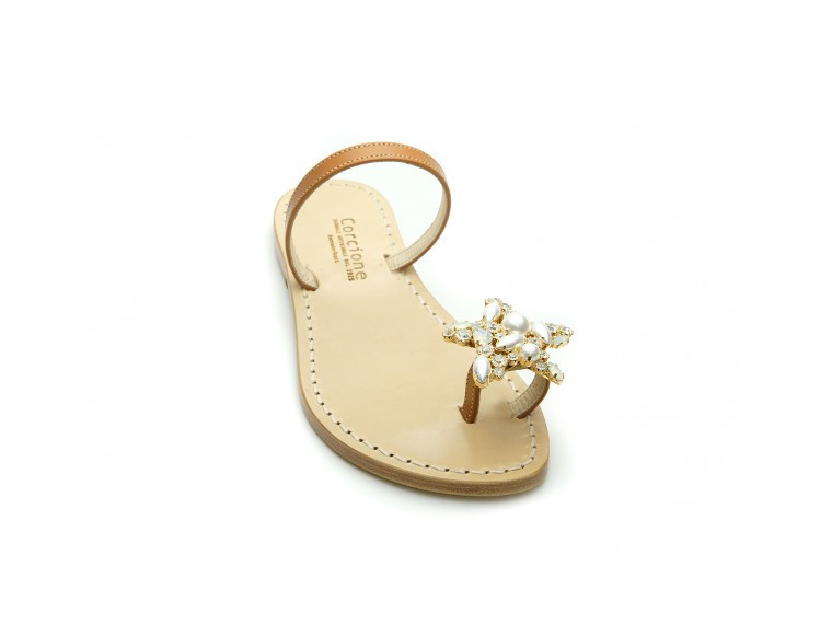 Capri sandals with pearl...