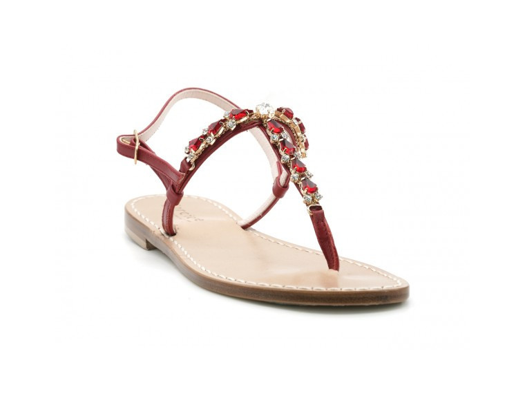 Emma - red jewel sandals