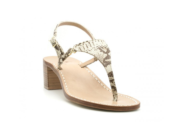 Triangle sandals in printed...