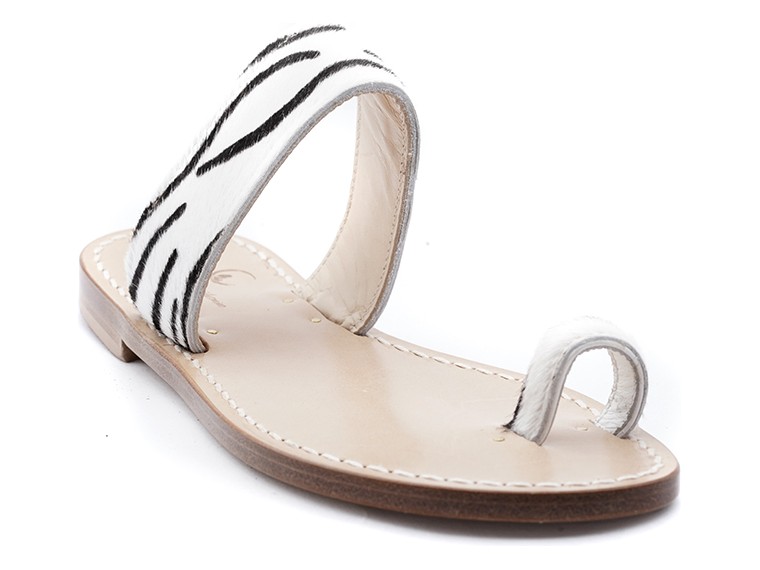 Zebra print sandals band...