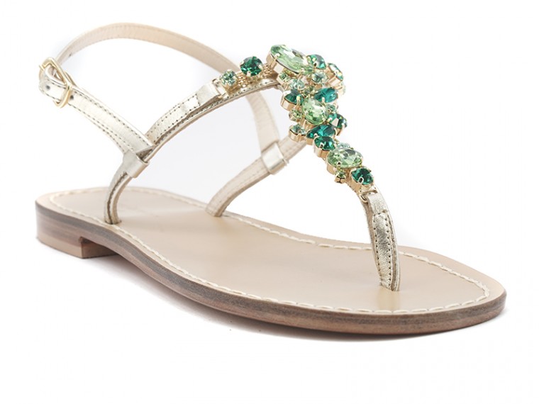 iside sandali gioiello verde