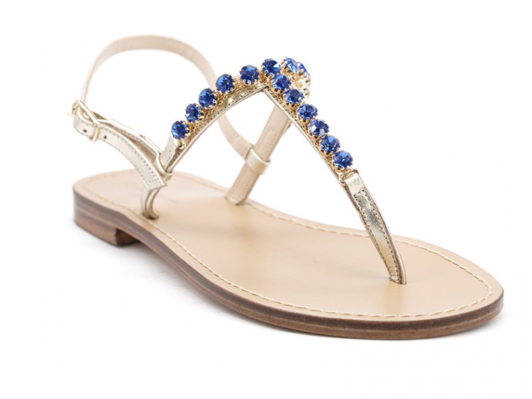 Carin sandali Positano gioiello blu