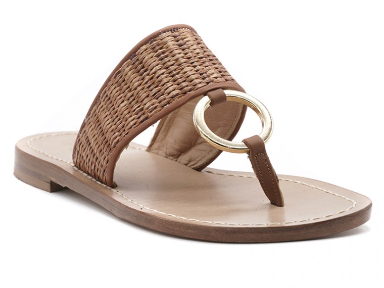 capri sandals in raffia and...