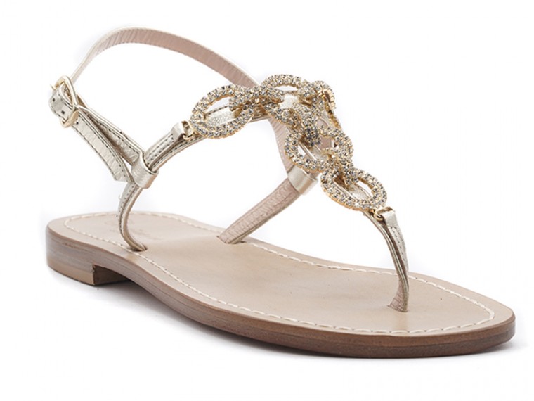 cerchi Sandali  oro pelle oro