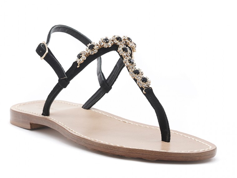 Sandali fiorellini neri