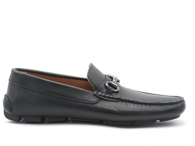 blu men's loafers with buckle