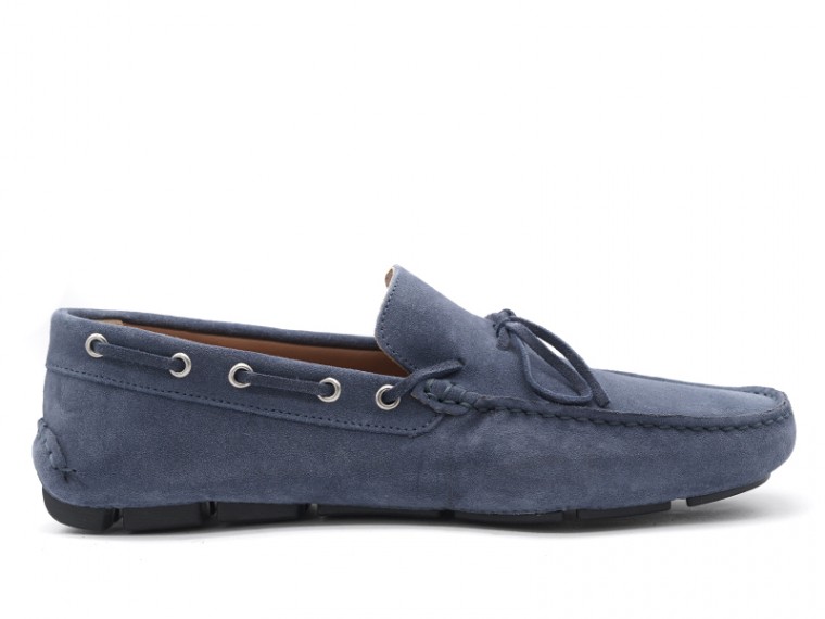blu men's loafers with buckle