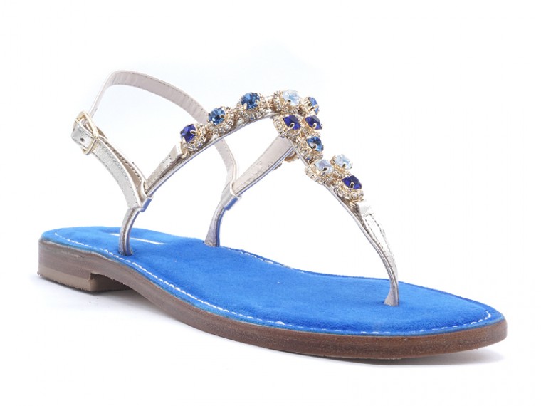 capri blu sandali gioiello