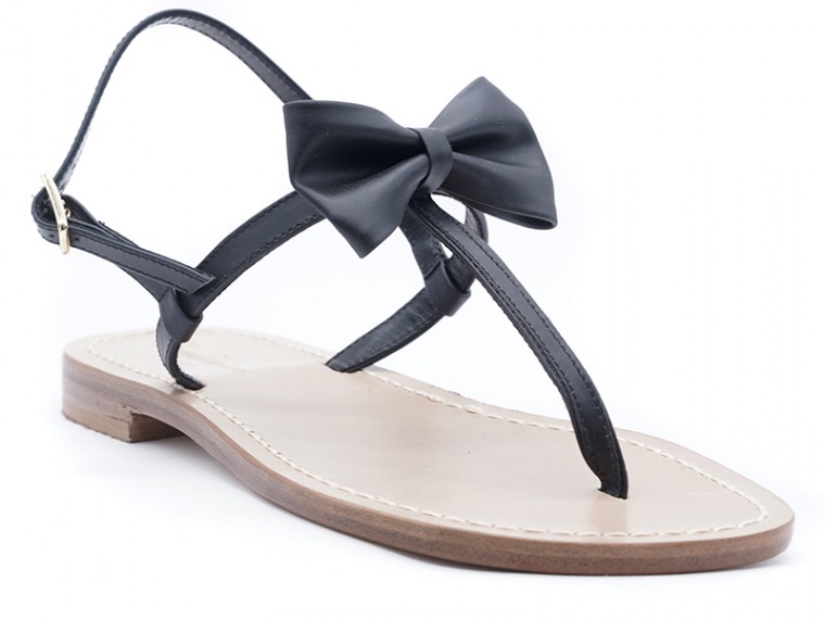 sandali con fiocco in pelle...