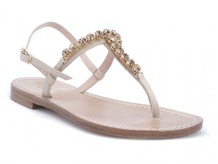 Carin - beige  jewel sandals