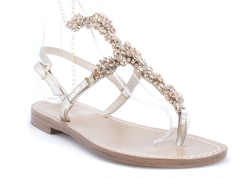 Anklet jewel sandals - rose...