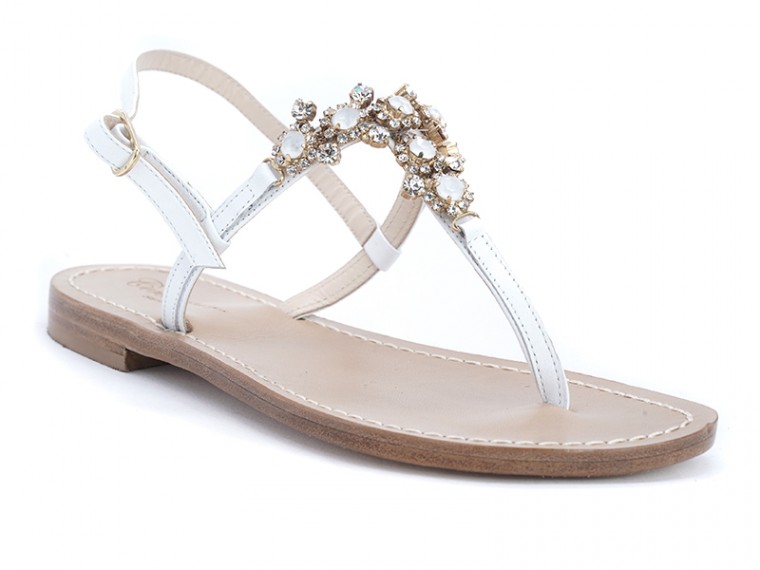 Vera - white jewel sandals