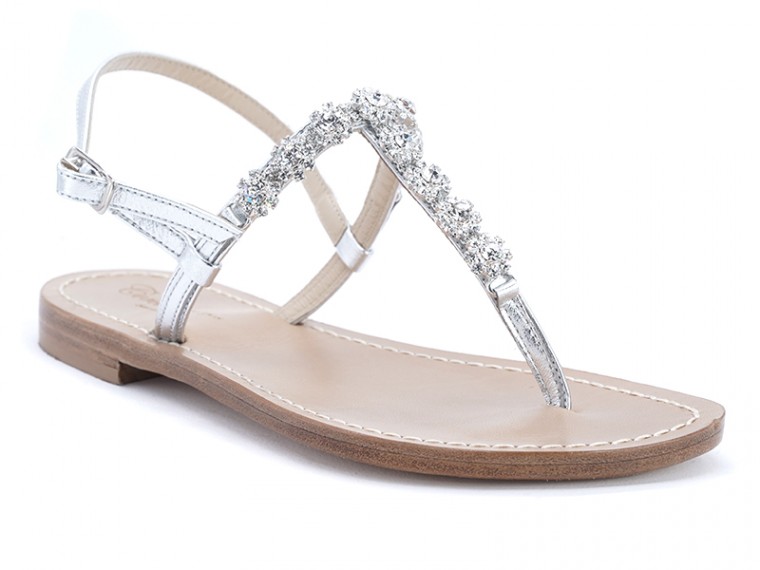 Sandali fiorellini argento