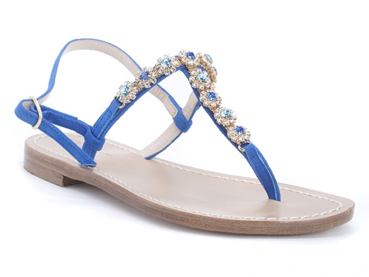 Suede-based flower sandals