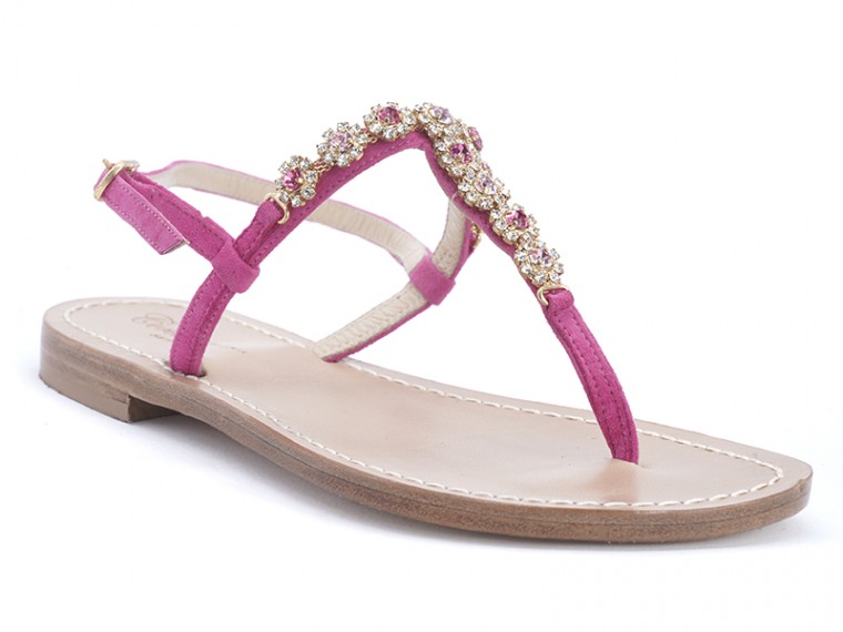 Sandali fiorellini rosa fucsia