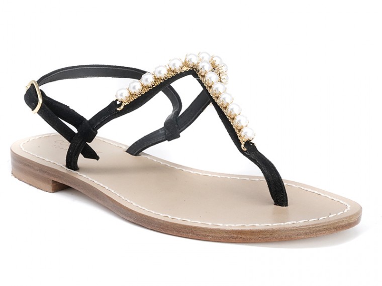 sandali capri perle nero