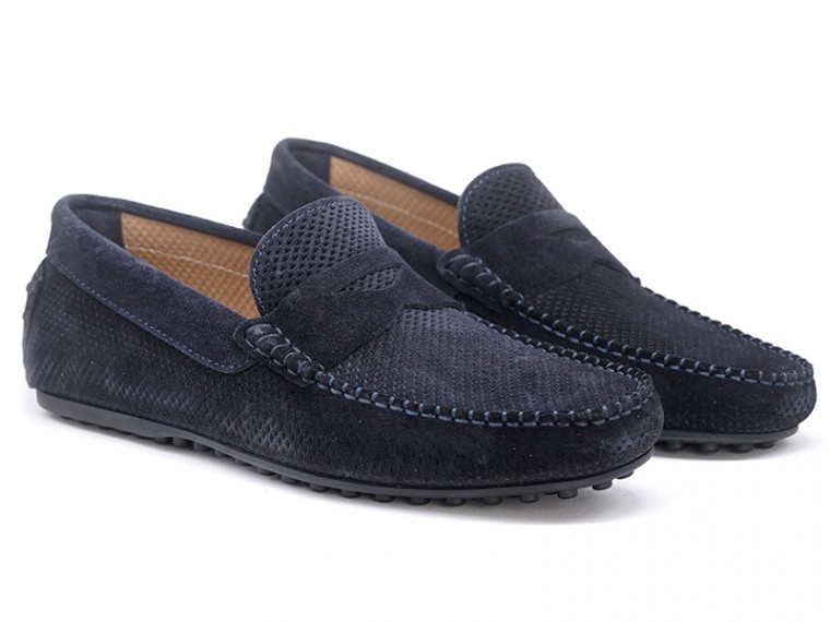 Men's blue suede loafs with...